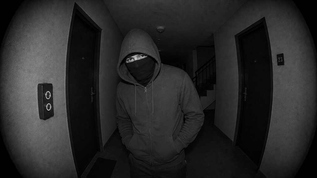 Vision nocturne PEEKA : une personne visible dans un couloir sombre